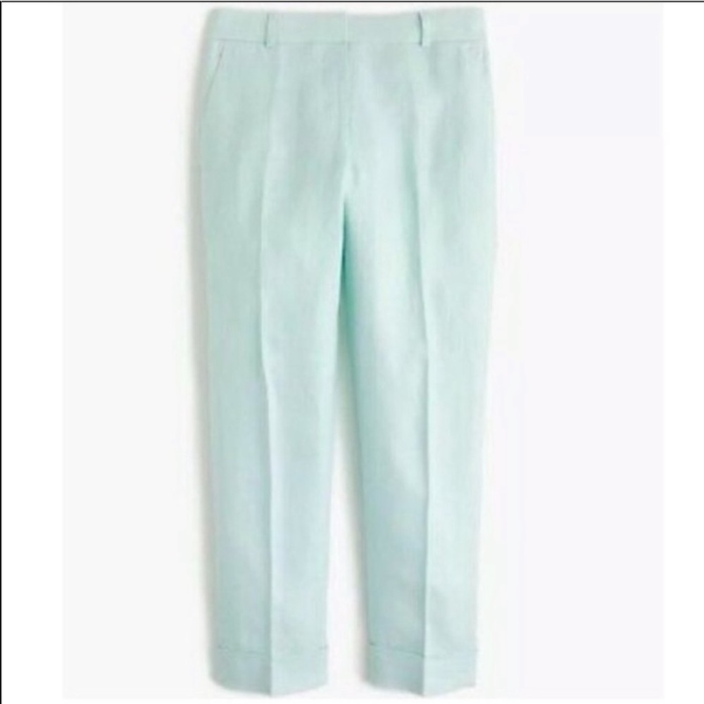 J Crew | Stretch Linen Blend Cropped Peyton Pants Size 6P